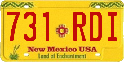 NM license plate 731RDI