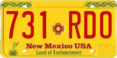 NM license plate 731RDO