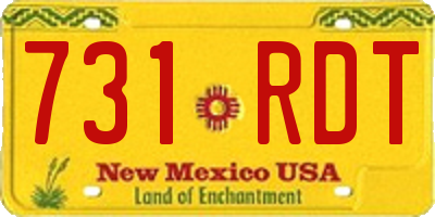 NM license plate 731RDT