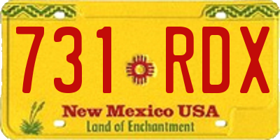 NM license plate 731RDX