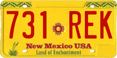 NM license plate 731REK