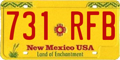 NM license plate 731RFB