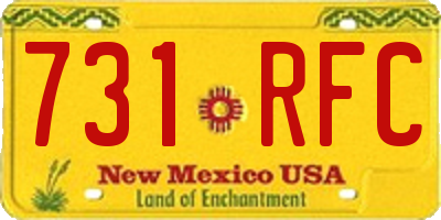 NM license plate 731RFC