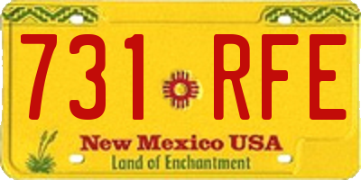 NM license plate 731RFE