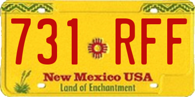 NM license plate 731RFF