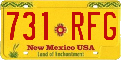 NM license plate 731RFG