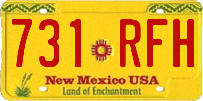 NM license plate 731RFH