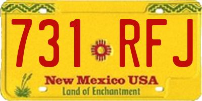NM license plate 731RFJ