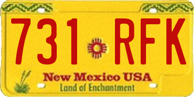 NM license plate 731RFK