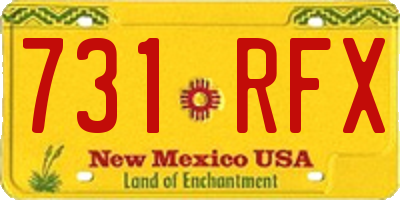 NM license plate 731RFX