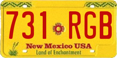 NM license plate 731RGB