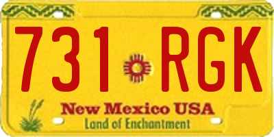NM license plate 731RGK