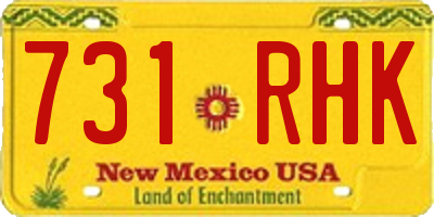 NM license plate 731RHK