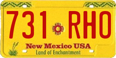 NM license plate 731RHO