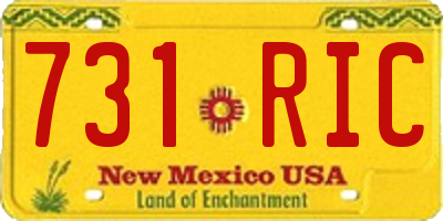 NM license plate 731RIC
