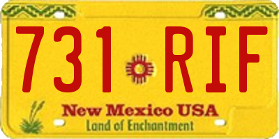 NM license plate 731RIF