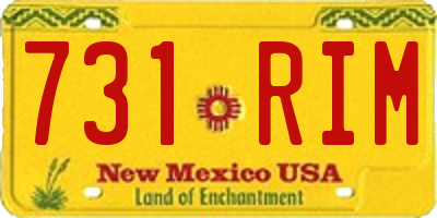 NM license plate 731RIM