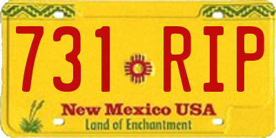 NM license plate 731RIP