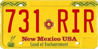 NM license plate 731RIR