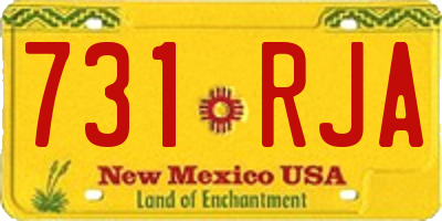 NM license plate 731RJA