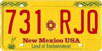NM license plate 731RJQ