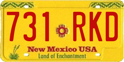 NM license plate 731RKD