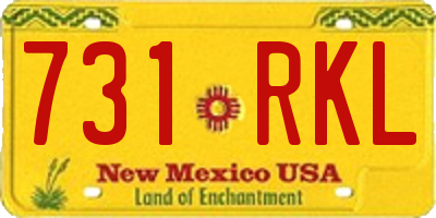 NM license plate 731RKL
