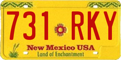 NM license plate 731RKY
