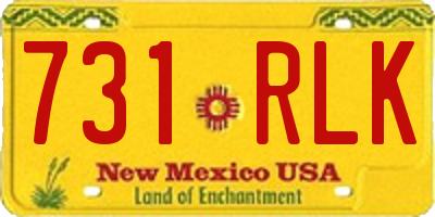 NM license plate 731RLK