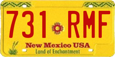 NM license plate 731RMF