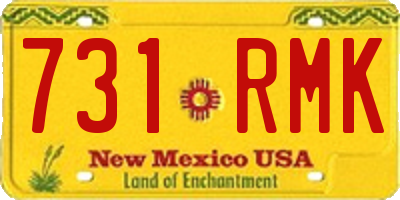 NM license plate 731RMK
