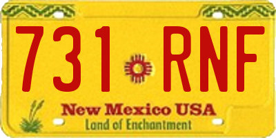 NM license plate 731RNF