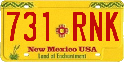 NM license plate 731RNK