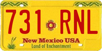 NM license plate 731RNL