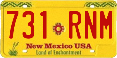 NM license plate 731RNM