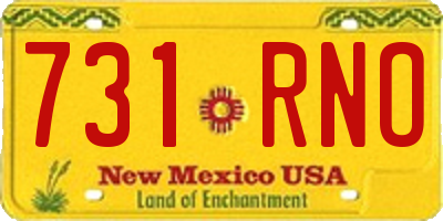 NM license plate 731RNO
