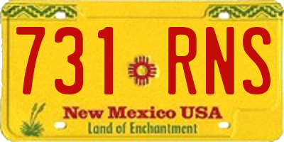 NM license plate 731RNS