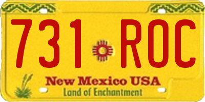 NM license plate 731ROC