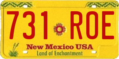 NM license plate 731ROE