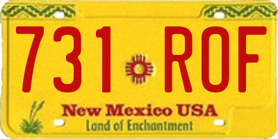 NM license plate 731ROF