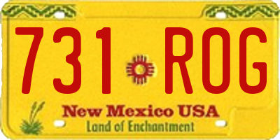 NM license plate 731ROG