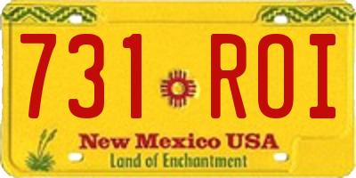 NM license plate 731ROI