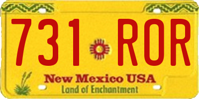 NM license plate 731ROR