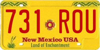 NM license plate 731ROU