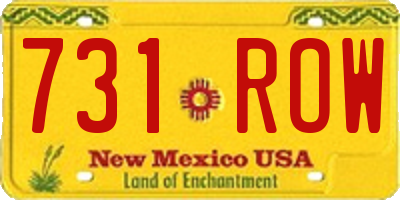 NM license plate 731ROW