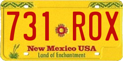 NM license plate 731ROX