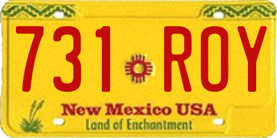 NM license plate 731ROY
