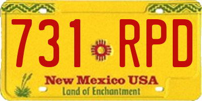 NM license plate 731RPD