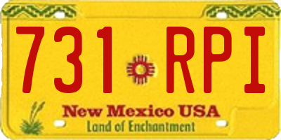NM license plate 731RPI