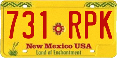 NM license plate 731RPK